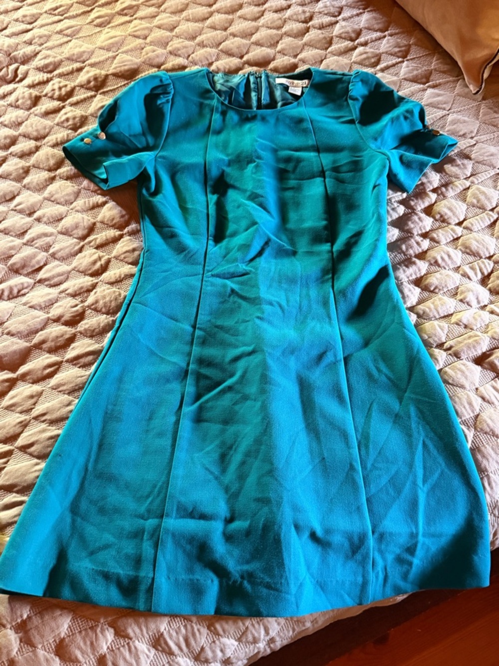 Forever 21 Teal Fit-and-Flare Mini Dress